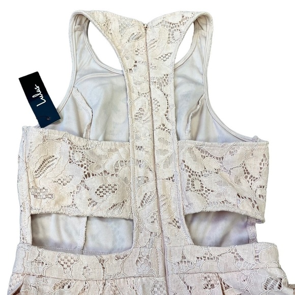 LULUS Blush Small Dress Pink Lace Racerback Skater New - Picture 10 of 12